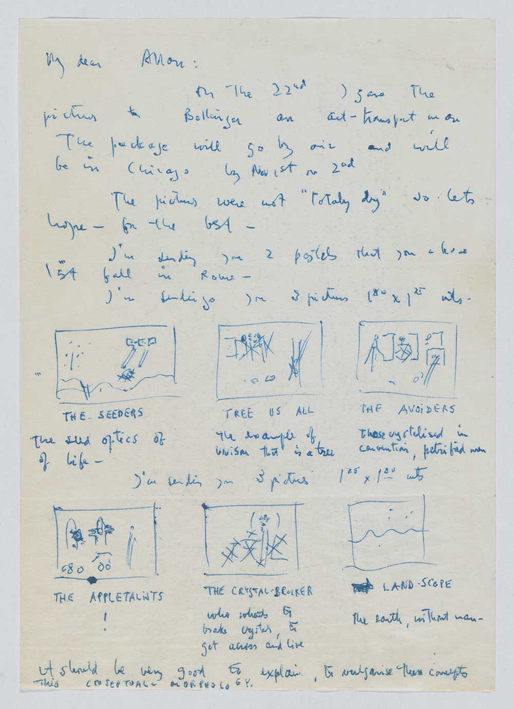 Letter sent to Allan Frumkin from Roberto Matta