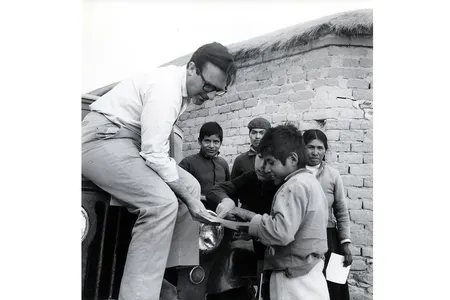 Prelorán left Argentina and eventually settled in Los Angeles. He's shown here during the filming of Casabindo in 1977.