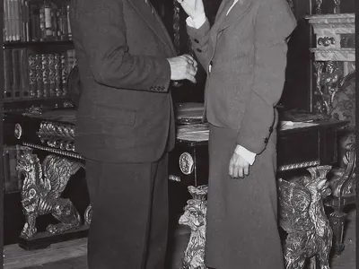 a man and woman rehearse a scene