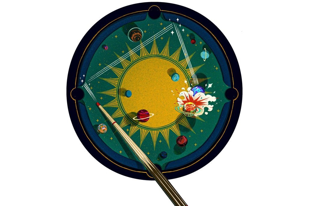 Illustration of sun and planets