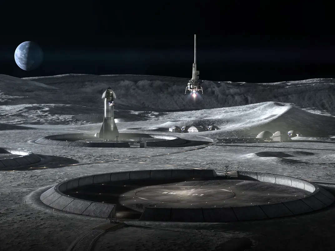Artemis 3-D Printed Lunar Base Camp Illustration