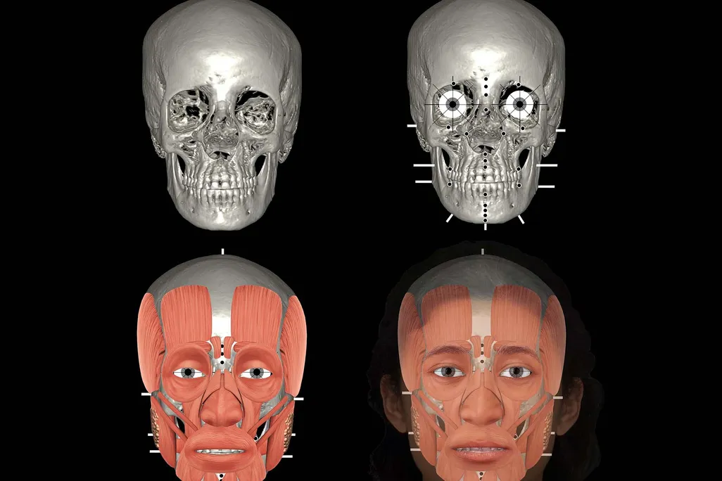 illustrated forensic skulls