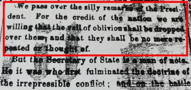 An editorial that critiqued Lincoln’s Gettysburg Address as “silly remarks.”