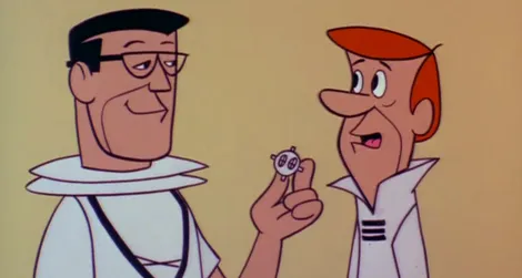 The doctor shows George his “Peek-A-Boo Prober Capsule” (1962)