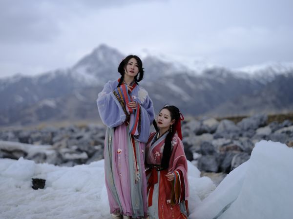 Sisters on snow-capped mountains thumbnail