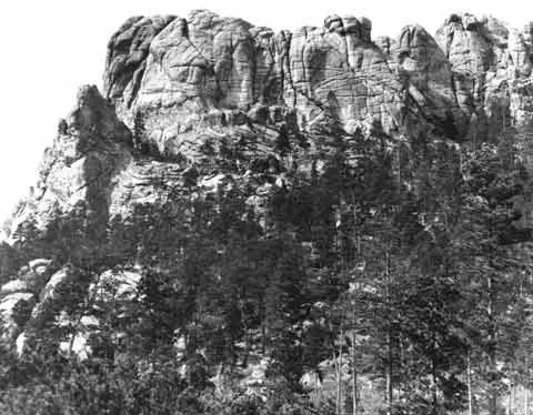 Mount Rushmore before carving