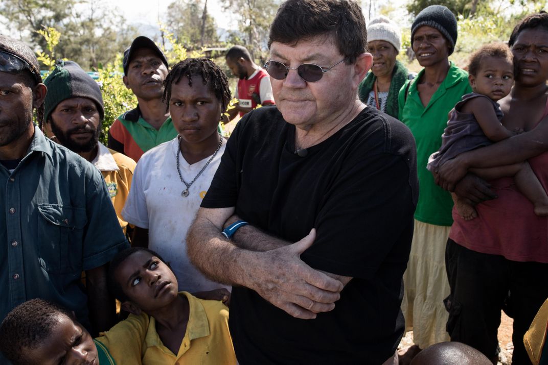 Bob at the grave of Popina Mai