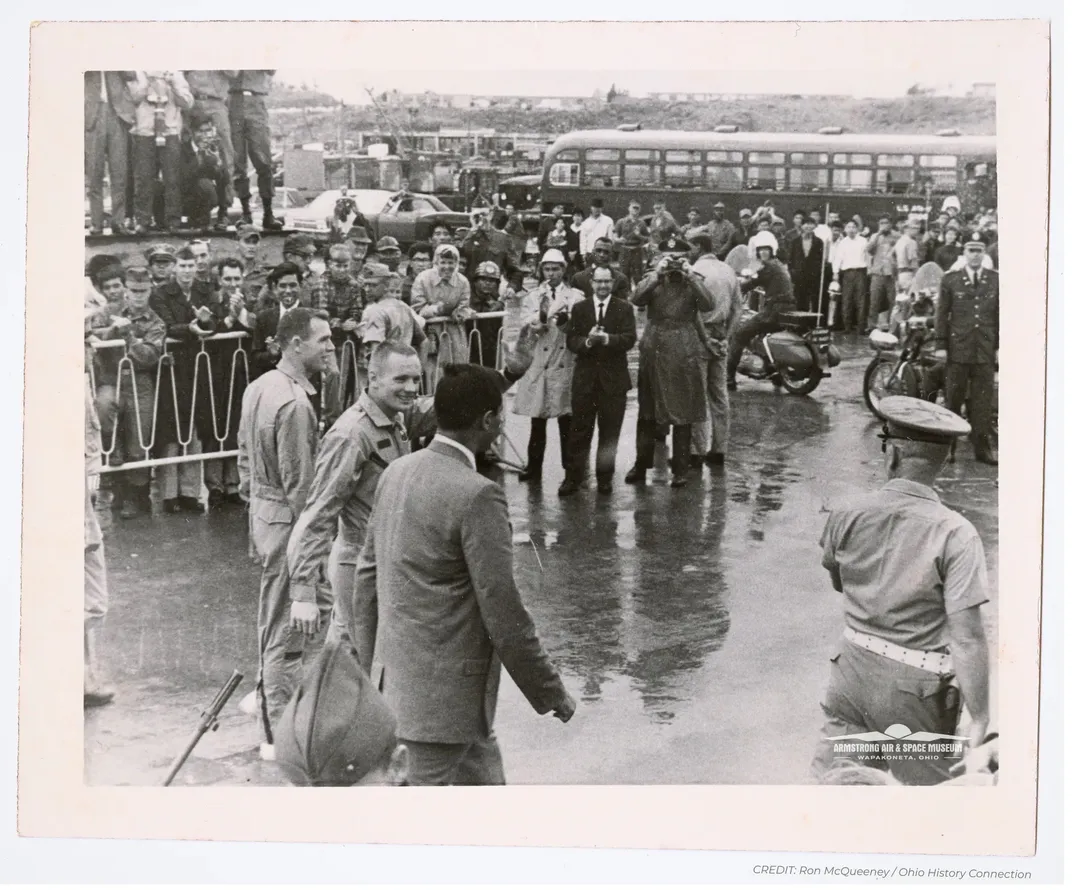 Armstrong and Scott after an emergency landing