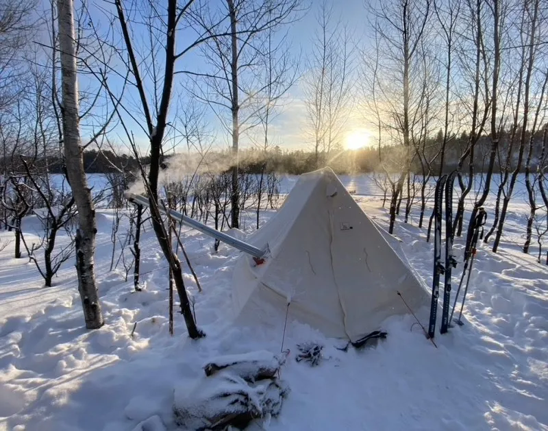 tent in snow