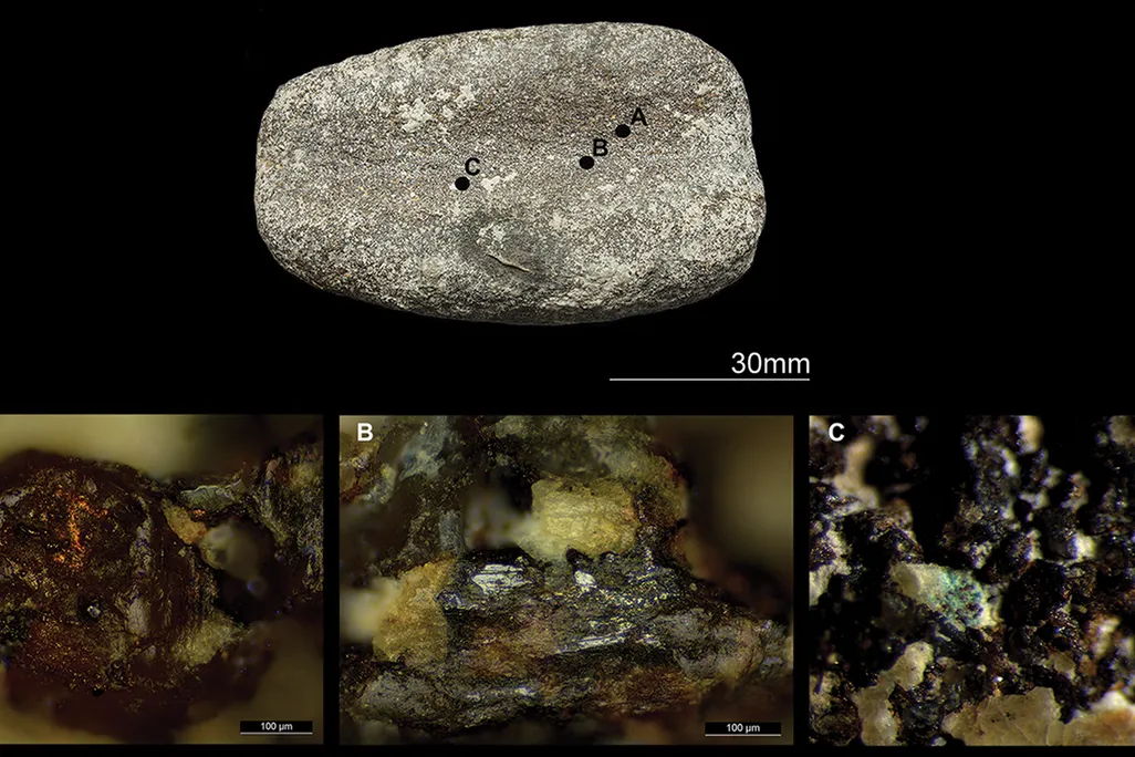 Microwear traces on a Bronze Age tool used for smoothing or polishing
