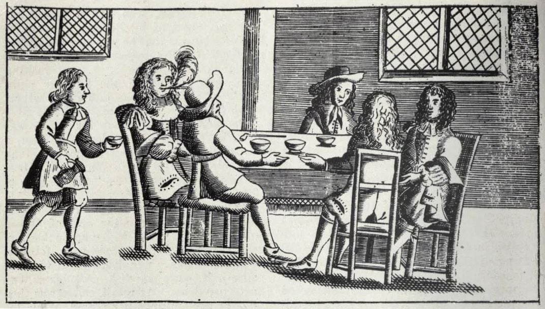 A 17th-century English coffeehouse