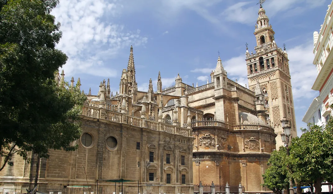 The immense Gothic cathedral of Seville