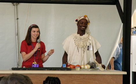 Presenters at the Peace Corps Home Cooking stage at the 2011 Smithsonian Folklife Festival