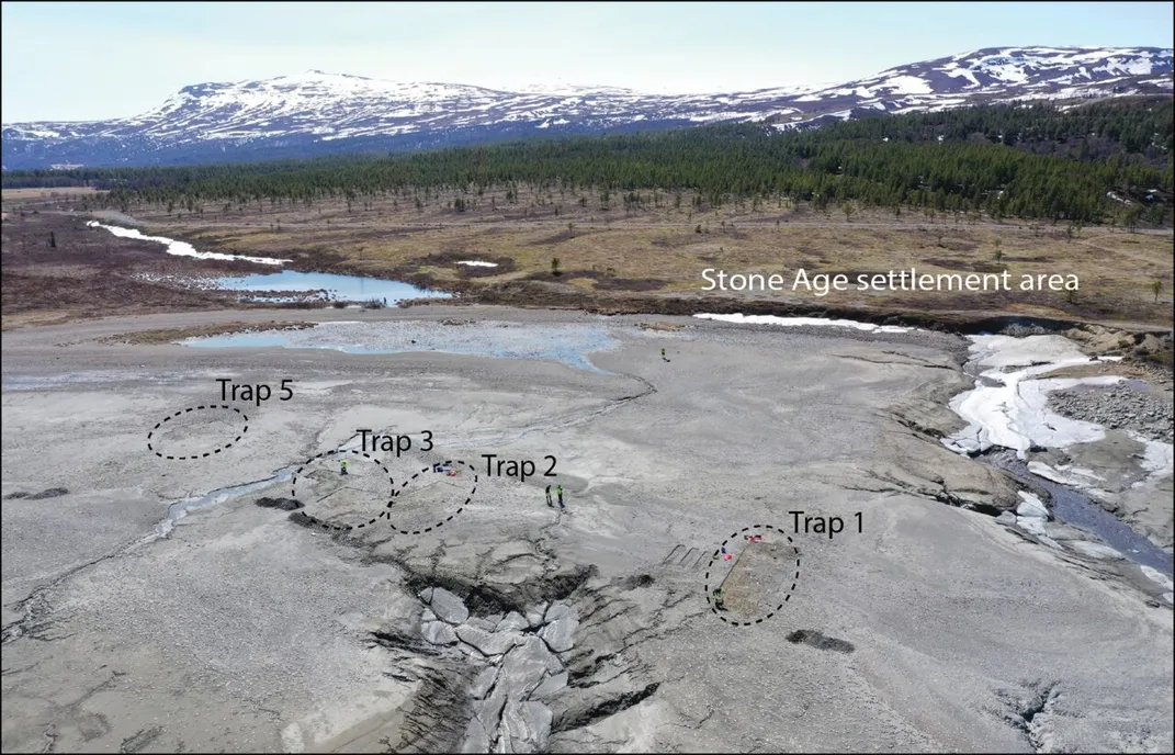 image showing where the fish traps were found