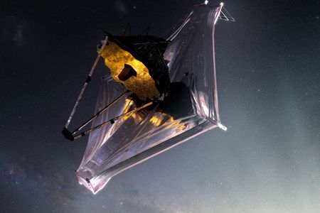 An artist&#39;s illustration of the James Webb Space Telescope