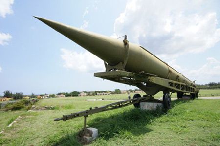 A relic R-12 missile from the time of the October 1962 Cuban crisis, at a site near Havana.