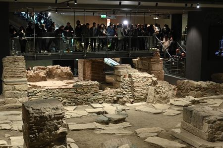 Thessaloniki's Venizelou subway station contains the ruins of a Roman-era thoroughfare.