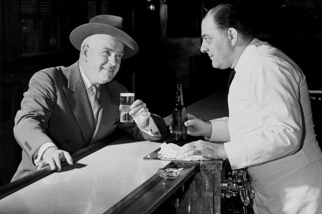 Drinking at bar