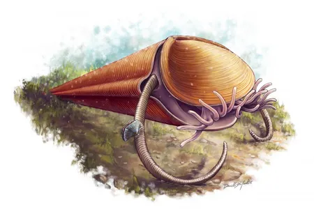 Illustration of the hyolith Haplophrentis