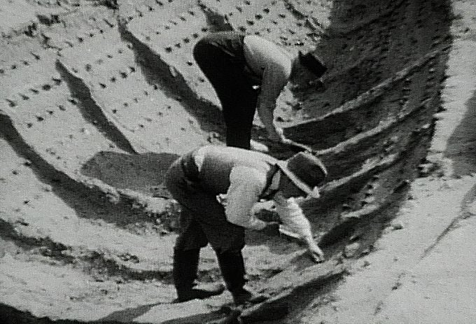Basil Brown (front) led excavations at Sutton Hoo