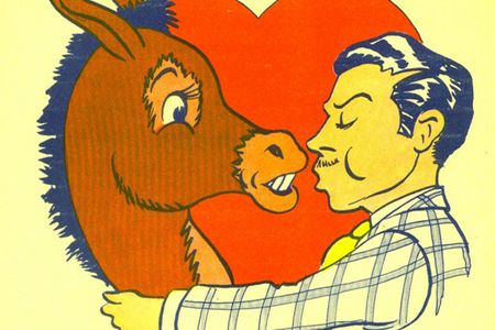 Because donkeys definitely belong on Valentine's Day cards.