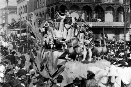 Riders on the Pine Apples float in the 1898 parade