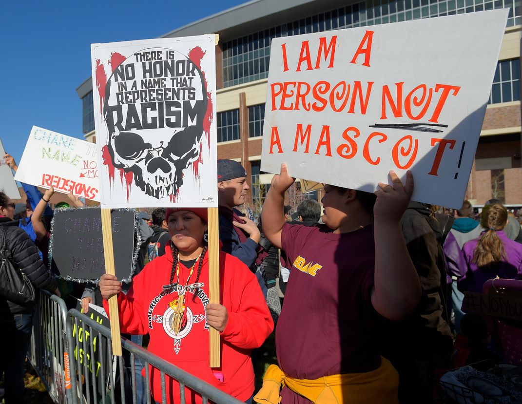 A 2014 protest against the Washington football team's name in Minnesota