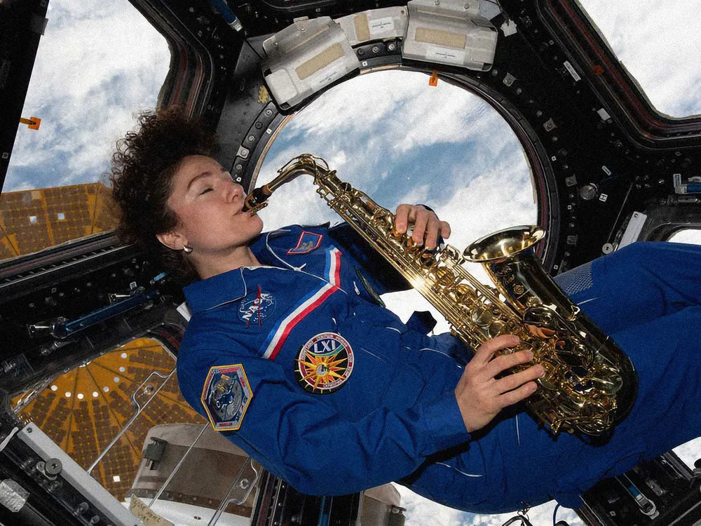 Astronaut Plays the Saxophone In Space