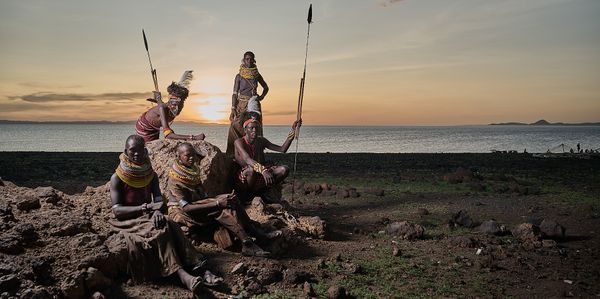 A group of Turkana against the background of the newly replenished lake thumbnail