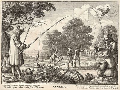 The sport of angling ("angle" is an old work for "hook") was a popular 1600s pastime that had a number of guides written about it.