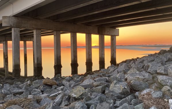 Brilliant Sunrise under A1A Bridge at Fort George Island thumbnail