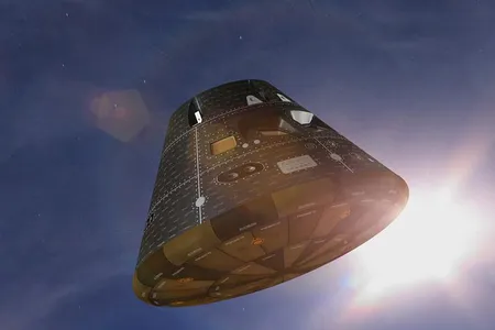 Artist's view of the Orion capsule during the EFT-1 test.
