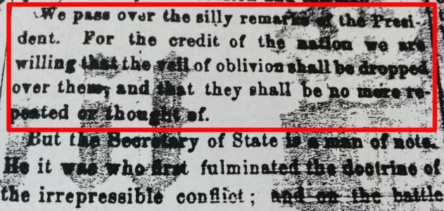 An editorial that critiqued Lincoln’s Gettysburg Address as “silly remarks.”