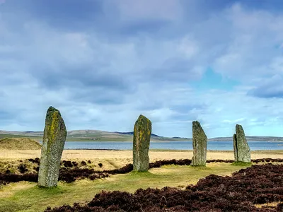 Standing Stones, also known as "the First Stonehenge," in the Ring O Brodgar in Orkney