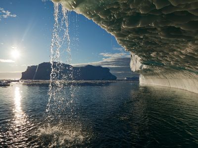 Icebergs melting in Disko Bay, Greenland