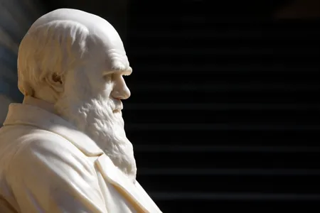 Charles Darwin statue at London’s Natural History Museum