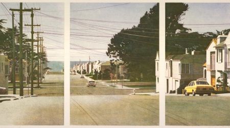 Come to Wednesday's panel discussion of works from "Multiplicity," such as Robert Bechtle's "Sunset Intersection."
