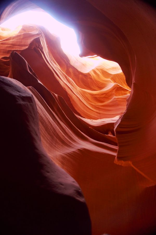 Naturally eroded red sandstone in Antelope Canyon. thumbnail