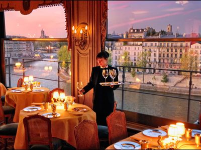 La Tour d'Argent restaurant offers dramatic views of the Paris skyline.