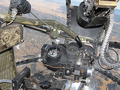 When they weren’t operating Norden bombsights (center), B-25 nose gunner/bombardiers enjoyed splendid views.