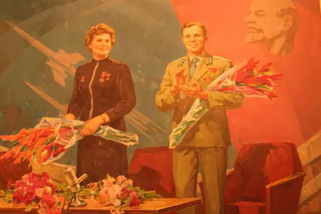 Valentina Tereshkova, first woman in space, and Yuri Gagarin