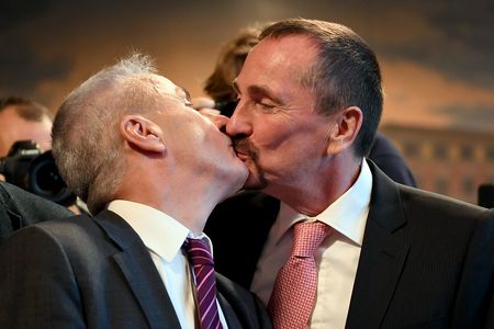 Bodo Mende (left) and Karl Kreile (right) are the first couple in Germany to celebrate a same-sex wedding.