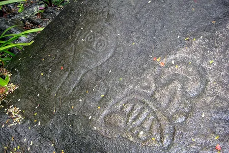 Petroglyphs at the Reef Bay Trail in the U.S. Virgin Islands.