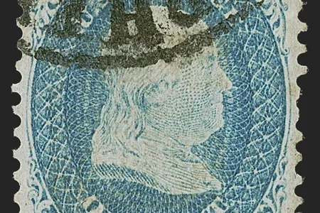 This 1-Cent Z Grill from 1868 is one of the rarest U.S. postage stamps in history