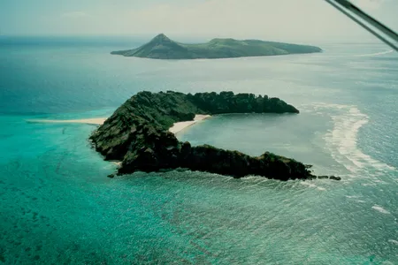 The Murray Islands: Waier in foreground, Murray (Mer, home of the late Eddie Mabo) beyond.