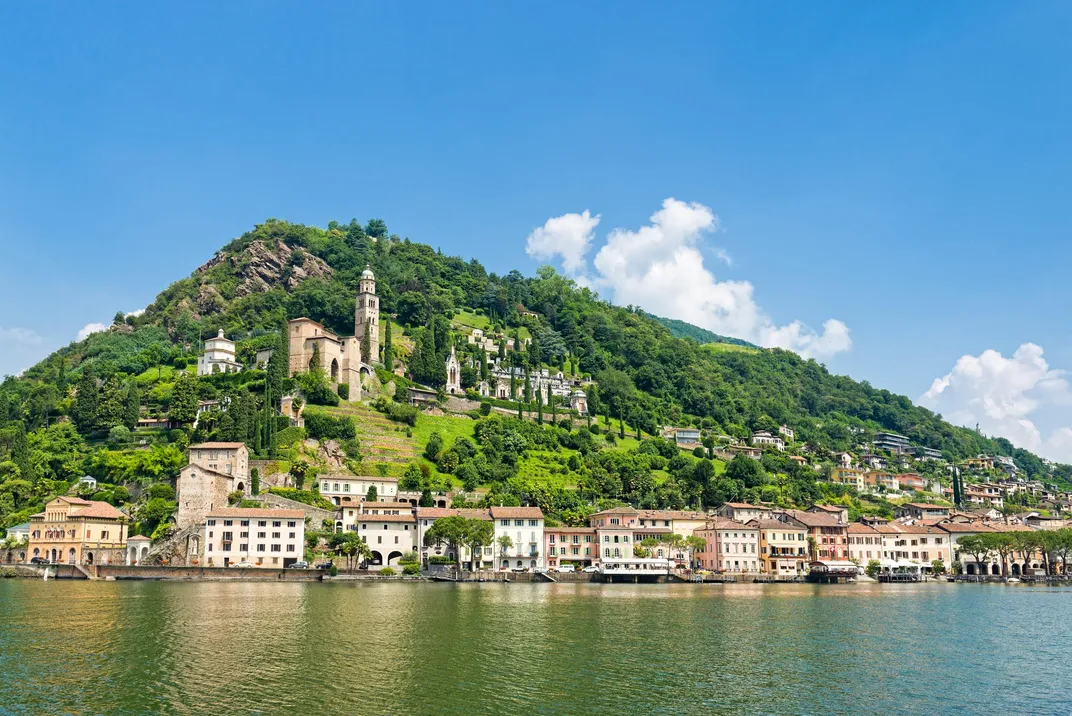 The village of Morcote on Lake Lugano