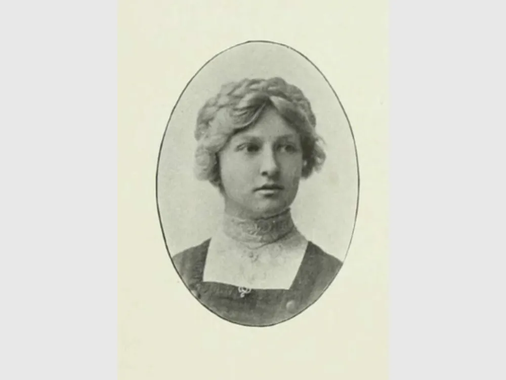 Sepia portrait of Sallie E. Pero from the chest up.