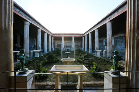 The courtyard of the House of the Vettii in Pompeii
