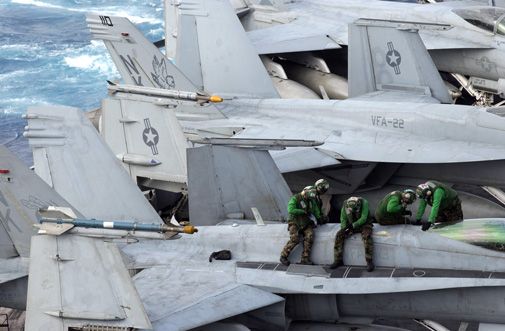 Working on jets in the middle of the Pacific.
