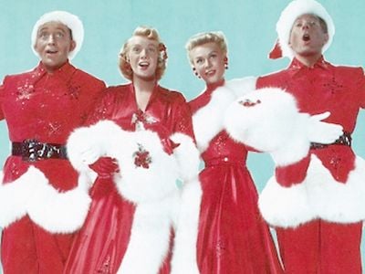 Actor Bing Crosby, Actresses Rosemary Clooney and Vera Ellen, and Actor Danny Kaye, during the 1954 Paramount production of “White Christmas.”
